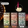 Nuevo Encendedor Floral Colorido en Relieve con Llama Roja, Encendedor de Cigarrillos a Prueba de Viento, Encendedor de Regalo de Alto Valor para Comercio Transfronterizo