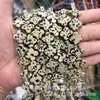14mm Piedra Natural Cristal Ágata Plano Trébol de Cuatro Hojas Pulsera DIY Collar Accesorios de Joyería Productos Semiacabados Venta al por Mayor