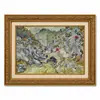 Pintura al Óleo Estilo Jardín de Olivos Campo de Van Gogh con Marco Dorado Vintage Sala de Estar Entrada Arte de Pared con Marco Pintura Decorativa Decoración de Pared para Casa de Huéspedes