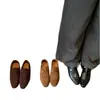 Mocasines Retro de Cuero Gamuzado Cuadrados de Punta Profunda para Mujer 2026 Otoño/Invierno Nuevos Zapatos Individuales