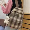 Mochila Escolar para Chicas de Secundaria, Mochila a Cuadros de Gran Capacidad, Moderna y Elegante, Mochila a Cuadros para Chicas de Preparatoria