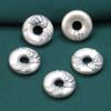 Accesorios de plata esterlina 99%, hebilla de seguridad redonda de plata pura, accesorios vintage desgastados, plata dura 3D, material de cuentas hecho a mano para bricolaje