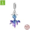 Colgante original de plata Ziyun con diseño de pez azul, hecho a mano, estilo nacional, elegante, plata de ley s925, accesorios con cuentas, BSC684