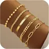 Set de Pulseras, Accesorios Decorativos, Pulsera Personalizada, Nuevo Set de Pulseras de Aleación Combinada, Popular Plata Moda Commuter Estilo Simple
