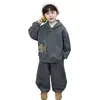 Conjunto de Sudadera de Forro Polar de Invierno para Niños 2025 Nuevo Estilo Coreano Conjunto Deportivo de Dos Piezas para Niños Pequeños y Medianos Ropa de Moda para Niños