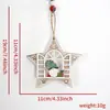 Suministros para Decoración Navideña Adornos Navideños Huecos de Madera Creativos Forma de Copo de Nieve Papá Noel Colgantes para Árbol de Navidad