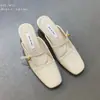 Sandalias de Mula Fashionables sin Cierre de Punta Cuadrada, Sandalias de Tacón Bajo Mary Jane de Punta Cerrada, Zapatillas de Media Caña para Mujer, Calzado para Exteriores, Nuevo Estilo Primavera 2026