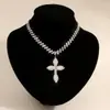 Colar com Cruz da Virgem Maria Estilo Palácio Retrô Design de Luxo Leve Feminino Corrente para Clavícula com Pingente Elegante Versátil