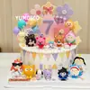Muñeca de huevo decoración de pastel de fiesta decoración oso de corazón perdido globo de cumpleaños niño molino de viento seda de lluvia enchufe para hornear disfrazar