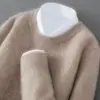 Suéter de Lana 100% Pura de Cuello Redondo Simple Nuevo Otoño Invierno para Hombre, Engrosado, Tacto de Alta Calidad, Holgado, Suéter Base