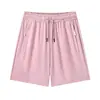 2026 Novos Shorts de Seda de Gelo de Secagem Rápida Verão Respiráveis Calças Esportivas Largas Finas Shorts Três Quartos Shorts Unissex