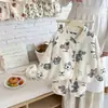 Conjunto de ropa para el hogar para niños, polar de copo de nieve, cárdigan de invierno para niños y niñas, forrado de polar y engrosado para abrigar, disponible para venta al por mayor y dropshipping