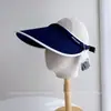 Chapéu Aberto Fashion e Versátil com Bordas Contrastantes para Mulheres, Chapéu de Sol Protetor UV para Uso Externo no Verão, Chapéu de Sol para Férias e Deslocamento