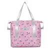Bolsa de almacenamiento de viaje de gran capacidad, diseño de caricatura lindo, bolsa de equipaje portátil, se puede colgar en una maleta, bolsa organizadora de ropa