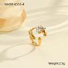 Anillo de Zirconia de Moda Estilo Ins Transfronterizo Otoño e Invierno Nuevo Exquisito Lujo Accesible Acero Inoxidable de Gama Alta Joyería de Mano Venta Directa