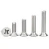Tornillos de cabeza plana de acero inoxidable 304, tornillos avellanados de cabeza Phillips 819, tornillos de máquina extendidos, tornillos de máquina planos para el hogar, M3, M4, M5