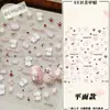 Pegatinas Populares de Oso de Dibujos Animados Planas 3D Delgadas Resistentes para Uñas Lindas de Chica Pura Adhesivas para Uñas Decorativas DIY