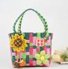 Bolso Tejido de Cesta Estilo Calle Xiaohongshu Bolso de Mano de Cesta Tejida Colorido Dibujo Animado Regalo DIY