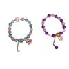Nuevo Pulsera de Cristal Explosivo Fresa Cristal Camelia Pulsera de Cristal Rosa de Vidrio Versátil Pulsera para Mejor Amiga Regalo