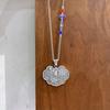Colgante de plata pura 999 de larga duración con cerradura de seguridad para mujer, estilo étnico, estilo retro, con forma de elefante y urraca de la suerte, con personalidad