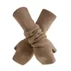 Muñequeras de Cachemir 100% Puro de Manga Larga para Mujer, Antideslizantes, Ajustadas, Guantes Largos Cálidos, Guantes de Manga Larga a Prueba de Frío para Ciclismo