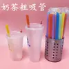 Pajitas transparentes desechables para té de leche, pajitas de plástico grueso para perlas, 00 piezas, pajitas grandes de colores extralargas, empaquetadas individualmente, duras 10