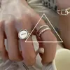 Anillo liso de estilo coreano, irregular, de plata de ley 925, combinable con todo, diseño de estilo nicho para mujer, anillo combinado resistente a la decoloración.