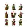 Novo produto transfronteiriço, pingente de carro verde para cachorro de Natal, decoração de árvore de Natal, decoração de casa para feriados