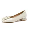 Zapatos Elegantes Nuevos 2026 de Charol con Tacón Grueso, de Deslizamiento, Boca Baja Francesa, para Mujer, Moda, Uso Diario, Zapatos de Trabajo, Venta al por Mayor