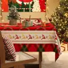 Toalha de mesa de Natal, impermeável e à prova de óleo, fácil de limpar, vermelha, cria uma atmosfera festiva, novo modelo 2025, toalha de mesa retangular para mesa de centro e mesa de jantar