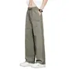 Pantalones de Verano 2025 para Hombre de Seda de Hielo de Secado Rápido, Pantalones Caídos, Nueva Marca de Moda Americana, Pantalones Rectos Finos y Sueltos, Pantalones Casuales
