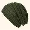 Gorro de punto holgado para mujer de otoño e invierno transfronterizo, engrosado para abrigar, para circunferencia de cabeza grande, resistente al viento y al frío
