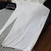 Camisa Básica Confortável de Caxemira Alta Elasticidade Manga Longa Outono e Inverno Quente Slimming Look Top Gola Redonda Cm131 Gola Redonda