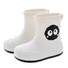 Botas de Chuva Antiderrapantes para Pais e Filhos, Botas de Chuva Fofas com Desenho de Briquetes Pretos, Sapatos Impermeáveis Personalizados, Sapatos Infantis, Sapatos Femininos, Sapatos Masculinos, Modelos Infantis