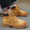 Botas de Trabajo Estilo Británico de Caña Alta Martin para Hombre, Botines Gruesos para Motocicleta Otoño/Invierno, Botas Casuales Retro para Hombre para Exteriores