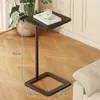 Mesa Lateral de Pie con Estante de Almacenamiento para Apartamentos de Renta, Mesa Pequeña Estrecha, Estante de Almacenamiento para Artículos de Limpieza del Baño, Mesa Pequeña Portátil para Baño