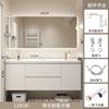Combinación de Gabinete Inteligente para Baño Estilo Crema Lujo Ligero Moderno Simple Baño Cerámica Lavabo Integrado Lavabo Lavabo