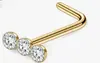 Aretes y Anillos para Nariz de Acero Inoxidable de Venta Caliente Transfronteriza Europea y Americana, Joyería para Piercings Corporales Incrustada con Diamantes, Venta al por Mayor de la Cadena de Suministro
