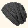 Gorro de punto holgado para mujer de otoño e invierno transfronterizo, engrosado para abrigar, para circunferencia de cabeza grande, resistente al viento y al frío