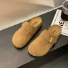 Mules retro de plataforma cerrada para mujer, nuevo estilo primavera y otoño 2026, fáciles de poner, suela suave, versátiles zapatos tipo Birkenstock