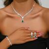 Colar europeu e americano transfronteiriço Pulseira Anel terno Jóias de noiva Brincos de zircão Vestido de quatro peças Vestido de noiva