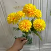 Ramo Artificial de Crisantemo de 6 Bolas de Mano Flor Decoración de Boda Arreglo Floral para el Hogar Fotografía Seca Flores Artificiales Transfronterizo