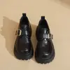 Mocasines de Plataforma para Mujer 2026 Nuevas Llegadas de Primavera Altura Creciente Hebilla Negra Estilo JK Británico Zapatos Pequeños de Cuero