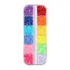 Caja de Accesorios Decorativos para Uñas y Fundas de Teléfono con Resina y Pedrería de Imitación, 12 Compartimentos, Color AB, Brillo Deslumbrante