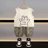 Traje de Verano para Niño, Chaleco Delgado sin Mangas, Nuevo Conjunto de Dos Piezas, Shorts para Niños, Ropa de Bebé a la Moda