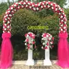 Portão de Flores de Casamento Arco de Flores de Seda Porta Colorida de Abertura Arco de Entrada de Casamento Decoração Suporte de Flores Layout de Casamento Adereços de Ferro