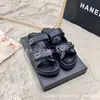 Zapatillas de Velcro Estilo Chanel para Mujer en Stock Transfronterizas Modelo Nuevo 2025 Sandalias Romanas con Hebilla de Diamante Romboidal Zapatos de Plataforma de Suela Gruesa para Mujer