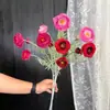 Flores de simulación multi-cabeza loto flocado arte floral de boda materiales florales para salón de bodas arreglo floral decoración de techo flores artificiales