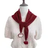 Lindo Colgante de Accesorio de Dibujos Animados Bufanda Triangular para Mujer, Corbata de Lana Tejida Suave, Bufanda para Cuello Estilo Japonés, Bufanda Cálida de Otoño e Invierno