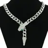 Estilo Ins Europeo y Americano Cadena Cubana Lujo Accesible Corta Full Diamante Cabeza de Serpiente Hebilla Magnética Collar Diseño de Nicho Personalizado Cadena para la Clavícula para Mujeres